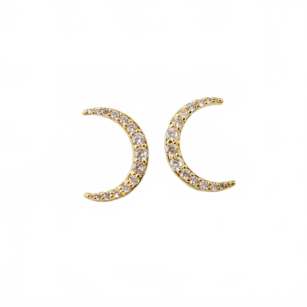 NEW LOVER'S TEMPO women's lune moon stud earrings in gold